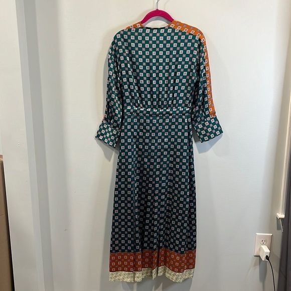 Sandro silk patchwork geometric print dress 34/US 2 - Picture 5 of 5